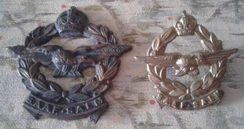 WW2  SAAF Cap & Collar Badge
