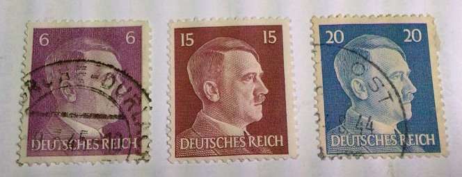 Set of 3 WW2 Deutsches Reich stamps