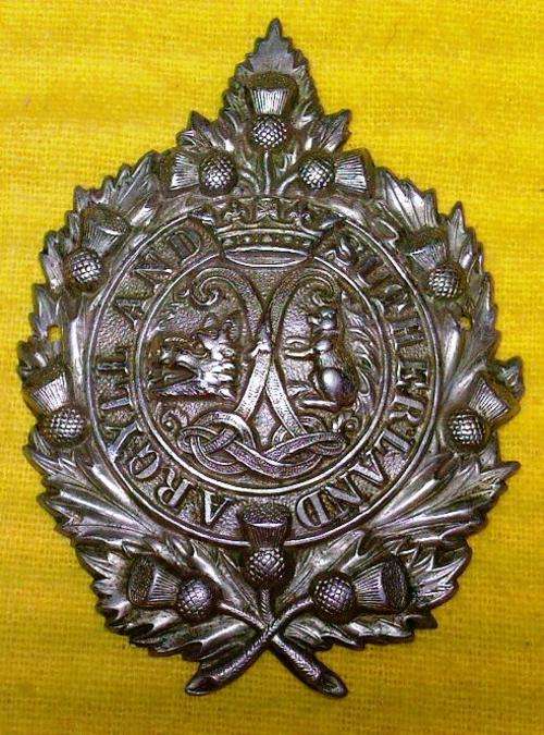 The Argyll & Sutherland Highlanders  Cap Badge  1882 - 1900