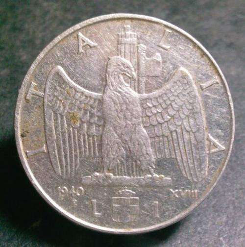 Italian 1 Lira 1940
