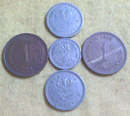 Rhodesian Coins x 5