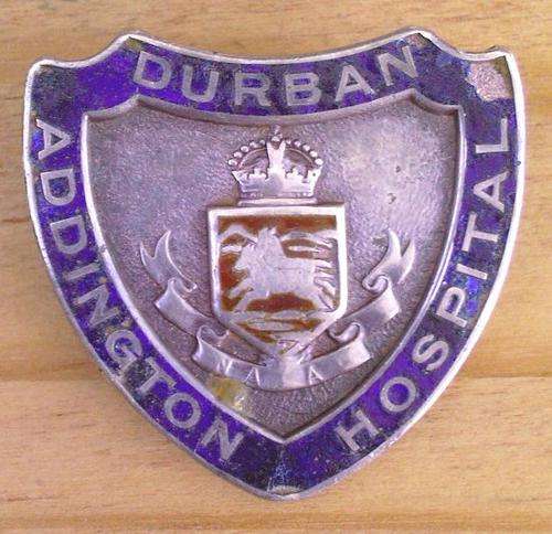 Durban Addington Hospital Silver Badge - 28 x 30mm