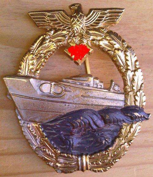 German KM Schnellboot Type 2 Badge - Rudolph Souval Copy
