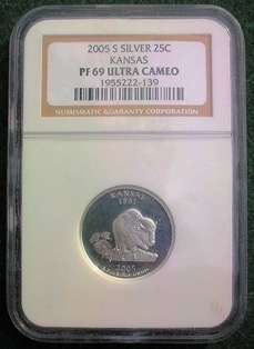 2005 S Silver 25c Kansas PF69 Ultra Cameo
