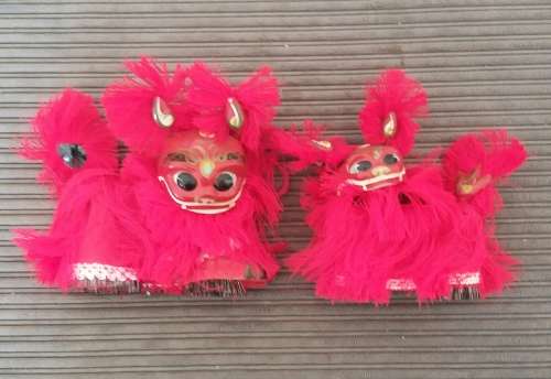 2 X CHINESE FESTIVAL DRAGONS. WOBBLING HEADS