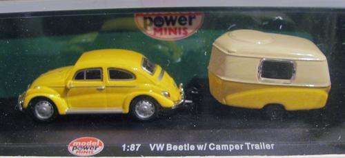 Model Power 1:87 " Volkswagen Beetle with Camper Trailer "