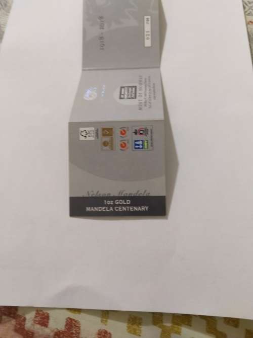 Rare 1oz Gold medallion - Mandela Centenary 1918 - 2018