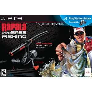 RAPALA PROBASS FISHING PS3 GAME WITH ROD