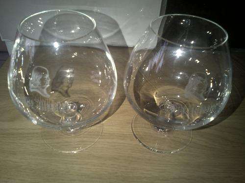 a Pair of oude Meester brandy glases