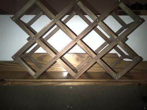 Fold up wood wine rack