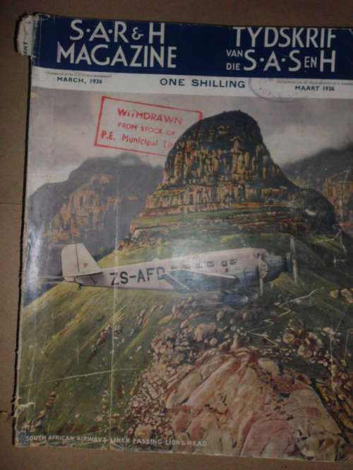 S.A.R & H MAGAZINE-TYDSKRIF VAN DIE S.A.S EN H - MARCH 1936