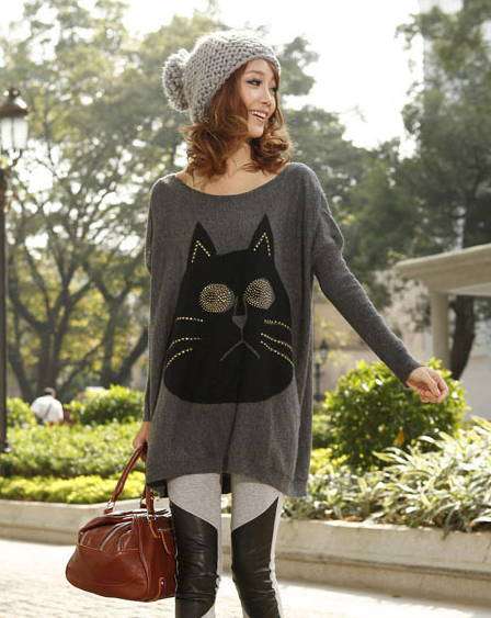 Silky personality knitted sweater (5 colors) E56030 Gray OneSize