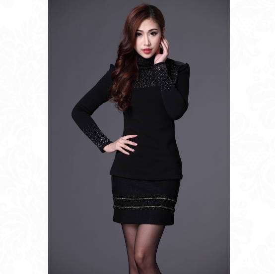 Black hot drill elastic thickening primer shirt (S-2XL) M8017 Black S/M/L/XL/XXL