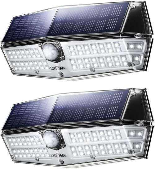 Solar Motion Light, LITOM Solar Lights Outdoor, with 3 Lighting Modes, IP66 Waterproof