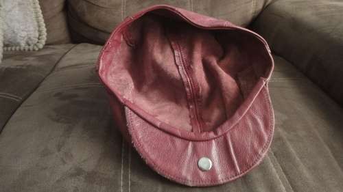 Mens leather Flat cap / Beret Cap