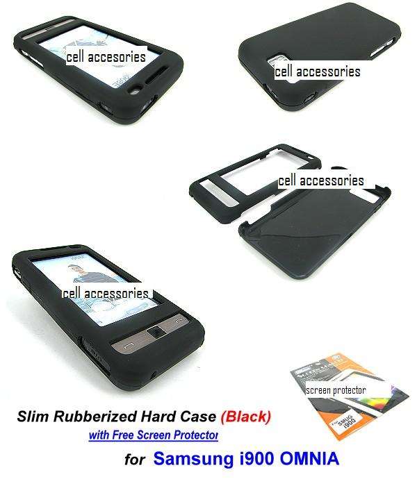 Rubberized Case cover pouch for Samsung OMNIA i900 (+ free screen protector!)