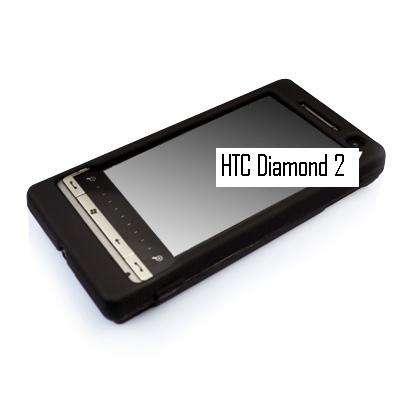 Rubber coated Case cover pouch for HTC Touch Diamond 2 (+ screen protector!)