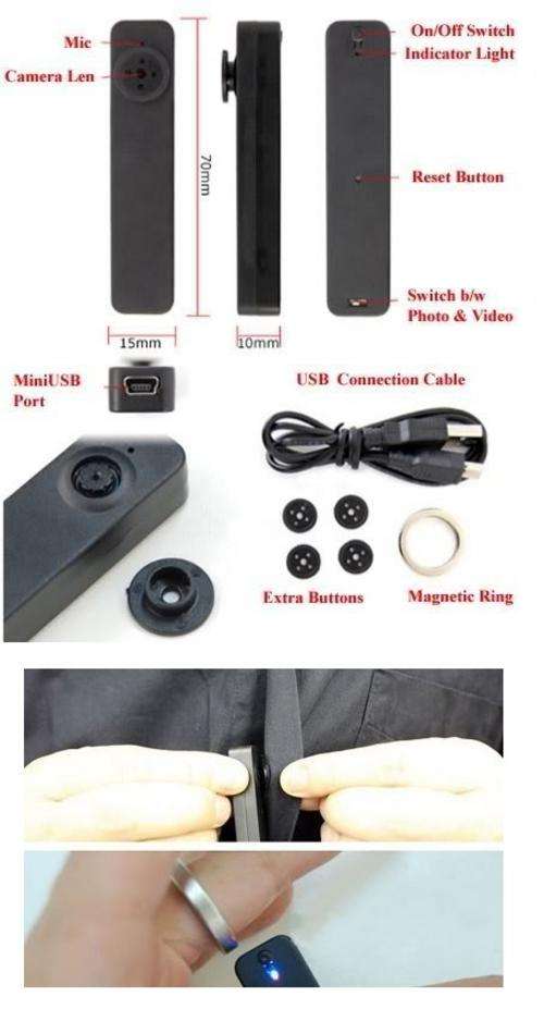 4GB Mini Spy Cam Button Video Camera Recorder 4G DVR