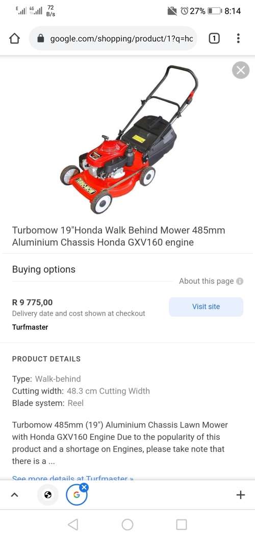 Honda gas lawnmower