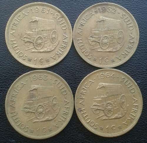 Lot of x31 van Riebeeck 1c coins (1961-1964)