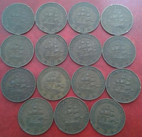 Lot of x23 union 1940's coins (pennies & half pennies)