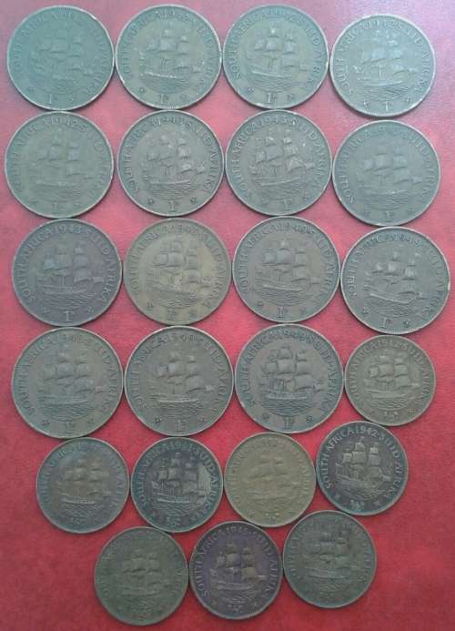 Lot of x23 union 1940's coins (pennies & half pennies)