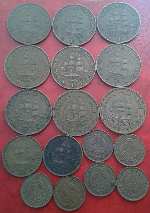 Collection of x17 union coins (1938-1960)