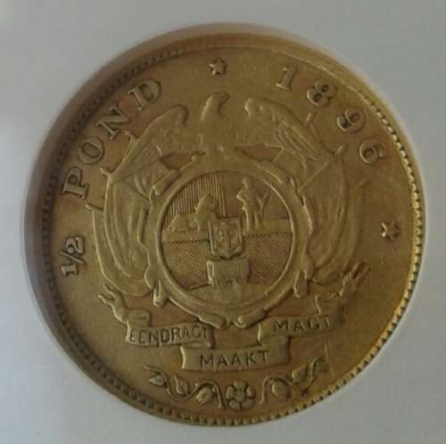 Nice 1896 ZAR gold 1/2 Pond NGC XF45