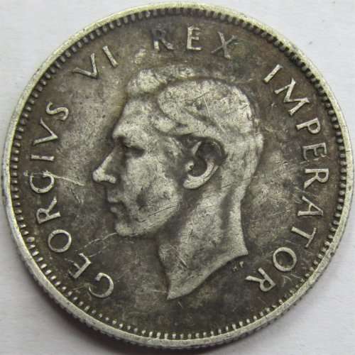 The rare 1946 union silver shilling (mintage only 26924)