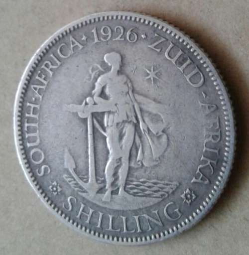 The rare 1926 union silver shilling in nice condition