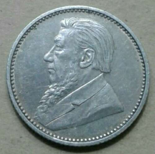Higher grade 1896 ZAR Kruger silver sixpence in AXF