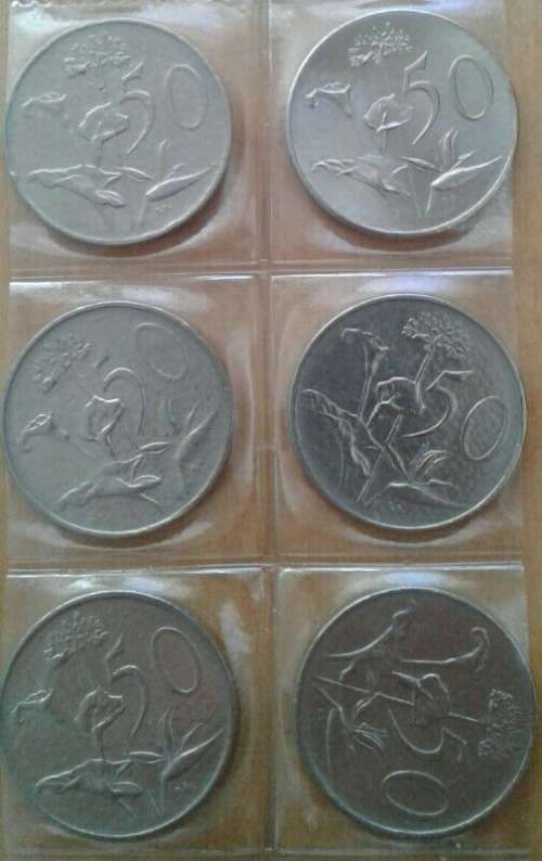 S.A 2nd decimal 50c set in numerical sequence (1966-1990)