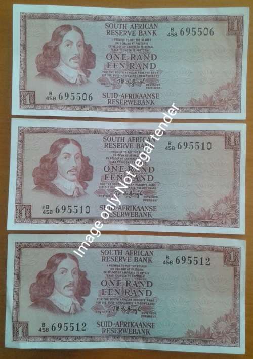1975 Set of x3 close to consecutive R1 notes