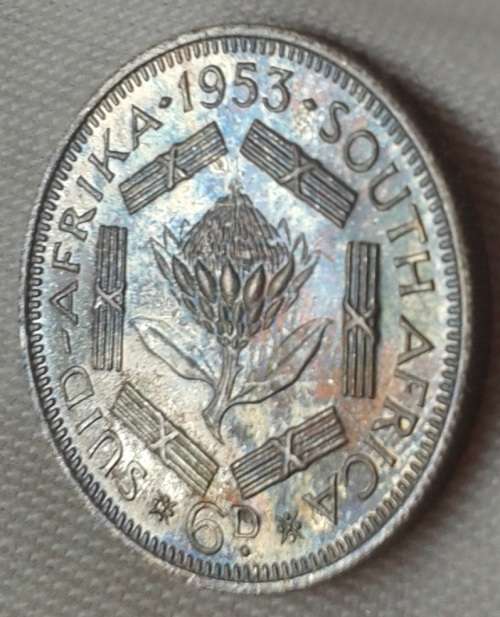 Nice 1953 union proof silver sixpence