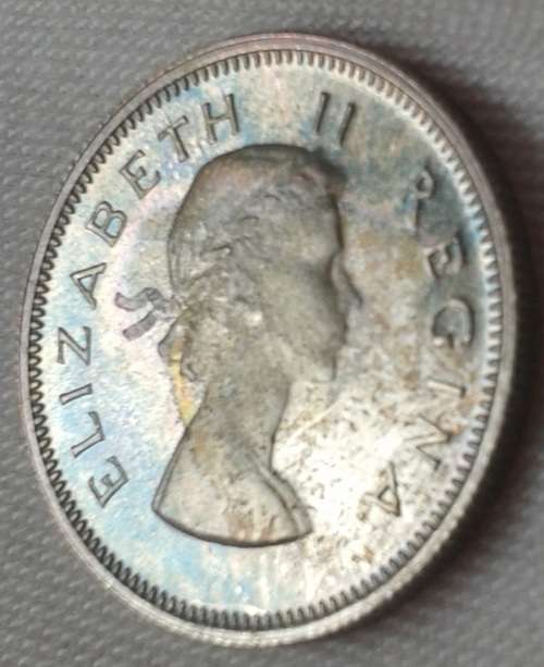 Nice 1953 union proof silver sixpence