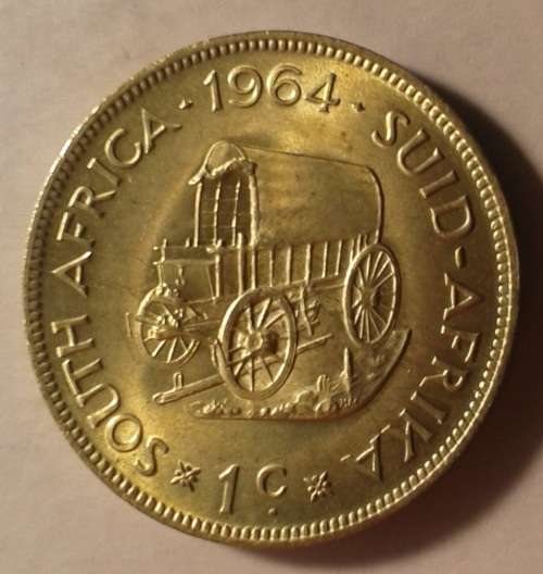 1964 First decimal uncirculated 1c with obverse toning