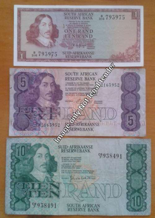 Set of x3 S.A notes R1/R5/R10