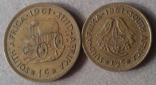 1961 van Riebeeck 1c and 1/2c set