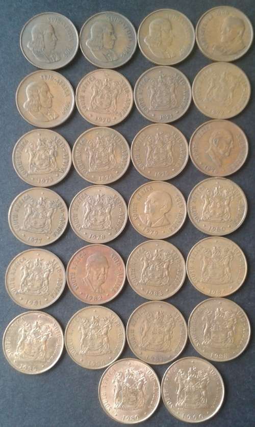 Complete S.A 2nd decimal 2c set (1965-1990)