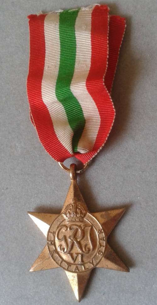 WW2 Italy star to F.Salter with paperwork