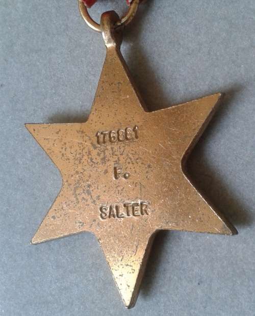 WW2 Italy star to F.Salter with paperwork