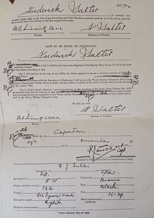 WW2 Italy star to F.Salter with paperwork