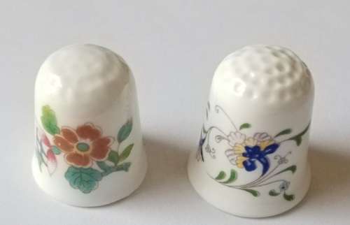 Lot of 8 vintage Coalport England porcelain thimbles