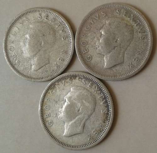 1952 Union silver sixpence