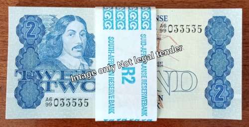 Set of x2 uncirculated 1981 crisp R2 notes in sequence (CV R225 per note)