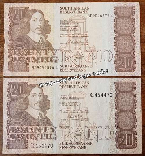 1980s and 1990 old R20 note set