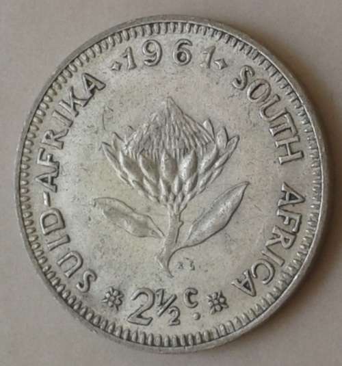 1961 van Riebeeck silver 2 1/2c as per images