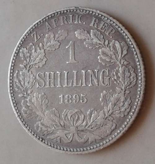 Nice 1895 ZAR Kruger silver shilling in VF