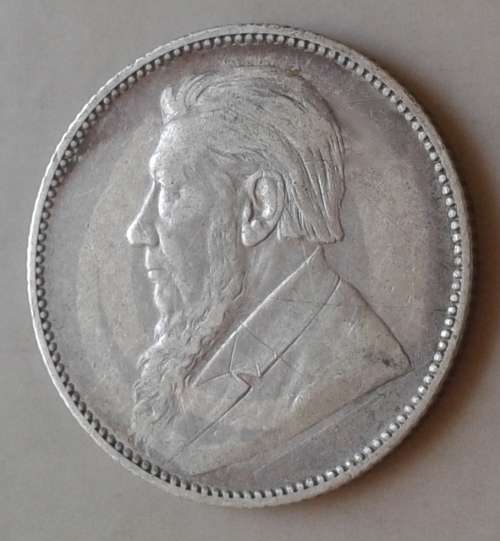 Nice 1895 ZAR Kruger silver shilling in VF