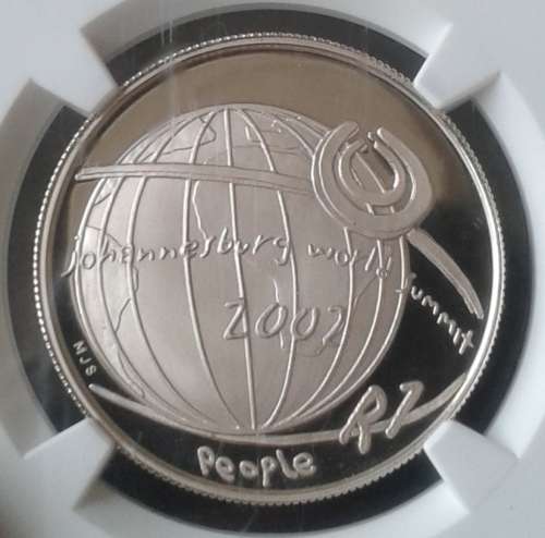 2002 JHB World Summit proof silver R1 NGC PF68 Ultra Cameo (high grade)